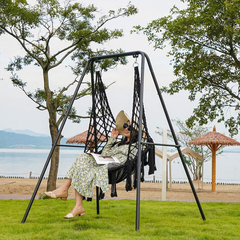 Dakota Fields Hammocks Swing Chair with Stand, Macrame Dakota Fields Hammocks Swing Chair with Stand, Macrame